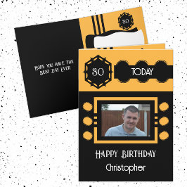 30 today写真名ブラックオレンジの誕生日を追加 カード