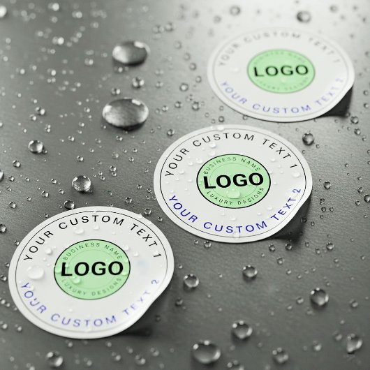 30 Waterproof Stickers (Business Logo, Brand Text) ラベル