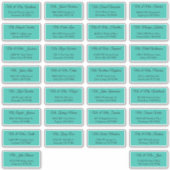 30 Wedding Guest Address Labels Aqua Green シール (正面)