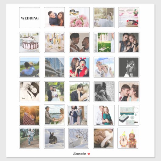 30 xの結婚PHOTO Collageスクラップブック作りジャーナル シール (シート)