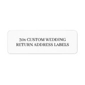 30 xエレガント標準カスタムウェディング差出人住所 ラベル (正面)