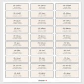 30 x個人クリームブラックゲストエンベロープアドレス シール (シート)