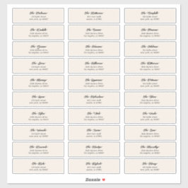 30 x個人クリームブラックゲストエンベロープアドレス シール