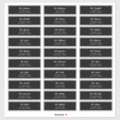 30 x個人ブラッククリームゲストエンベロープアドレス シール (シート)