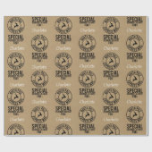 30"x15' Kraftブラック&ホワイトネーム北極 ラッピングペーパー (フラット)