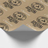 30"x15' Kraftブラック&ホワイトネーム北極 ラッピングペーパー (角)