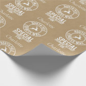 30"x15' KraftホワイトネームSantaからの北極 ラッピングペーパー (角)