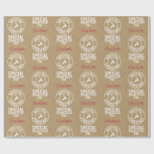 30"x15' Kraft Red & White Name From Santa ラッピングペーパー (フラット)