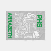 30"x40"スクールバンドスタジアム フリースブランケット (正面(横))