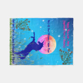 30"x40" Moonlight Unicorn フリースブランケット (正面(横))