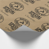 30"x6' Kraft Black Name From Santa Wrapping紙 ラッピングペーパー (角)