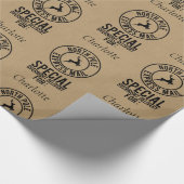 30"x6' Kraft Black Name From Santa Wrapping紙 ラッピングペーパー (角)