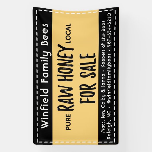 30 x 48インチファーマーズマーケットハニーテーブルバナーイエロー 横断幕 (縦)