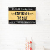 30 x 48インチファーマーズマーケットハニーテーブルバナーイエロー 横断幕 (インサイチュ)