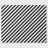 30 x 6マット白黒斜ストライプ線 ラッピングペーパー (フラット)