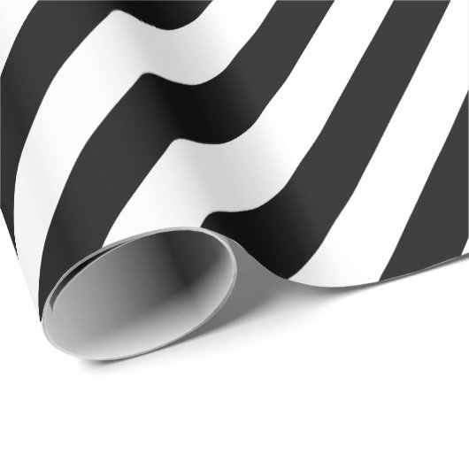 30 x 6マット白黒斜ストライプ線 ラッピングペーパー (ロールコーナー)