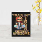 30 Year Old Made In 1995 Teddy Bear 30th Birthday  カード (黄色い花)