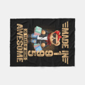 30 Year Old Made In 1995 Teddy Bear 30th Birthday  フリースブランケット (正面(横))