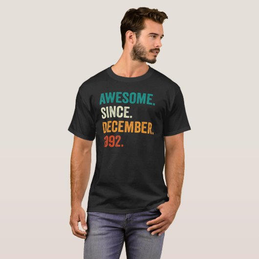 30 Years Old  Awesome Since December 1992 30th Bir Tシャツ (正面フル)