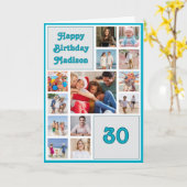 30 years (or any age) birthday photo collage カード (黄色い花)