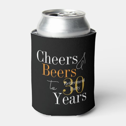 30 Years Retirement Party Cheers and Beers 缶クーラー (缶正面)