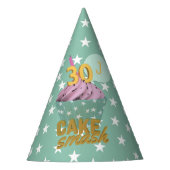 30thおもしろいバースデーケーキスマッシュ紙パーティー帽子 パーティーハット (正面)