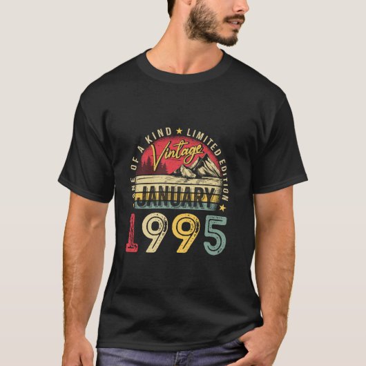 30thおもしろい誕生日ギフトヴィンテージ1995年1月メンズ tシャツ (正面)