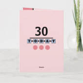 30thはまだ素晴らしいピンクの誕生日の写真 カード (裏面)