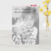 30thはまだ素晴らしいピンクの誕生日の写真 カード (黄色い花)