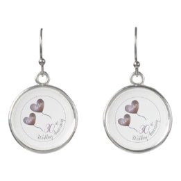 30thまたは任意のパールの結婚記念日ピンクのハート イヤリング