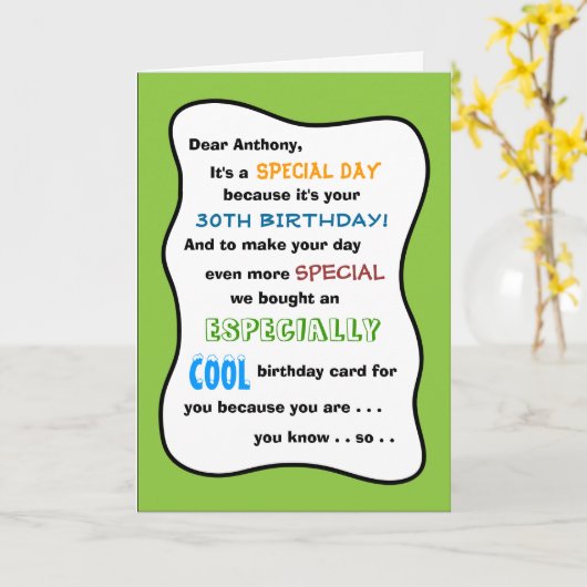 30thまたは任意の年齢のおもしろい誕生日グリーティングカード カード (黄色い花)