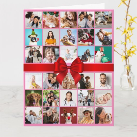 30thまたは任意の年齢の写真コラージビッグ誕生日カード カード (黄色い花)