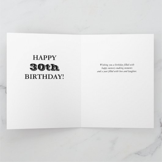 30thまたは任意の年齢の写真コラージビッグ誕生日カード カード (内部)