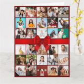 30thまたは任意の年齢の写真コラージビッグ誕生日カード カード (黄色い花)