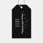 30thまたは任意の年齢ブラック誕生日ギフトラベル ギフトタグ (正面)