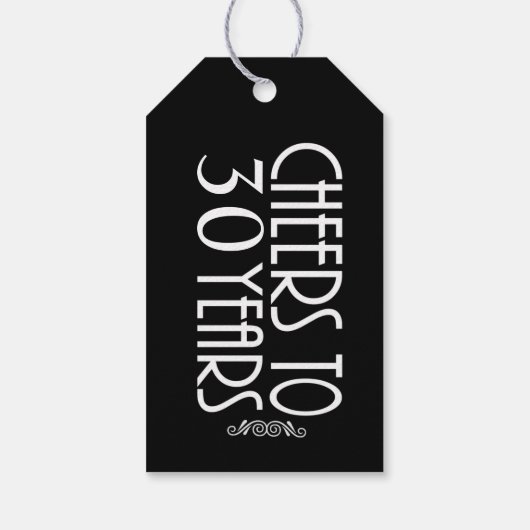 30thまたは任意の年齢ブラック誕生日ギフトラベル ギフトタグ (裏面)