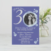 30thインディゴブルーバブルズ誕生日パーティーの写真 招待状 (スタンド正面)