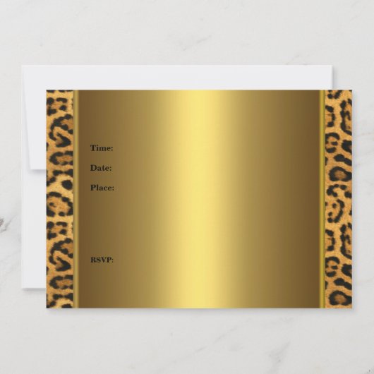 30thエレガントバースデーレオパード黒アンティークジュエル 招待状 (裏面)