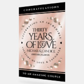 30thエレガントパールの結婚記念日お祝い アクリルサイン (傾斜)