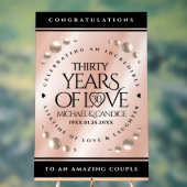 30thエレガントパールの結婚記念日お祝い アクリルサイン (ニュートラル)