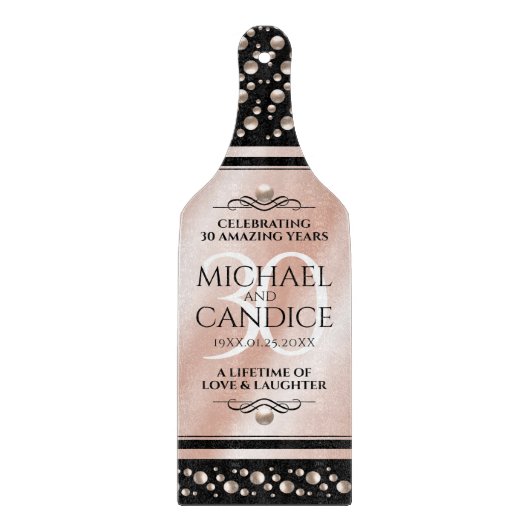 30thエレガントパールの結婚記念日お祝い カッティングボード (正面)