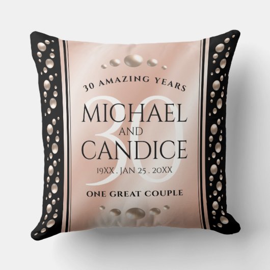 30thエレガントパールの結婚記念日お祝い クッション (裏面)