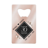 30thエレガントパールの結婚記念日お祝い クレジットカード栓抜き (裏面)