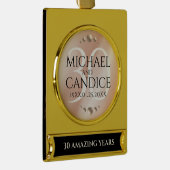 30thエレガントパールの結婚記念日お祝い ゴールドプレートバナーオーナメント (右)