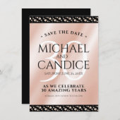 30thエレガントパールの結婚記念日お祝い セーブザデート (正面/裏面)