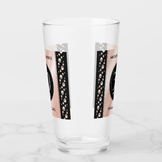 30thエレガントパールの結婚記念日お祝い タンブラーグラス (左)