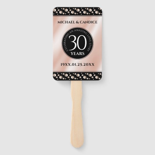 30thエレガントパールの結婚記念日お祝い ハンドファン (裏面)