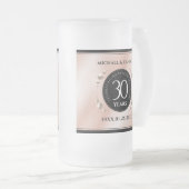 30thエレガントパールの結婚記念日お祝い フロストグラスビールジョッキ (正面右)