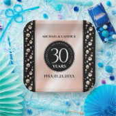 30thエレガントパールの結婚記念日お祝い ペーパープレート (パーティー)