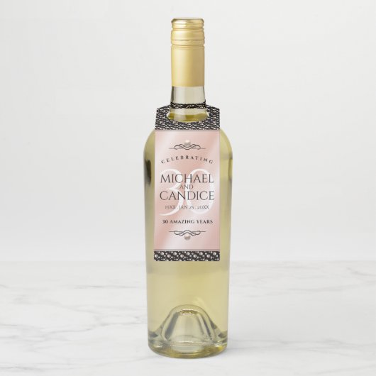 30thエレガントパールの結婚記念日お祝い ボトルネックタグ (ボトル)